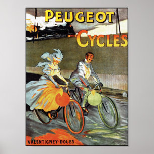 Peugeot-Zyklen - Vintages Fahrrad-Plakat Poster