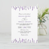 Peurple Lavender Floral Budget QR Code Wedding Einladung (Stehend Vorderseite)
