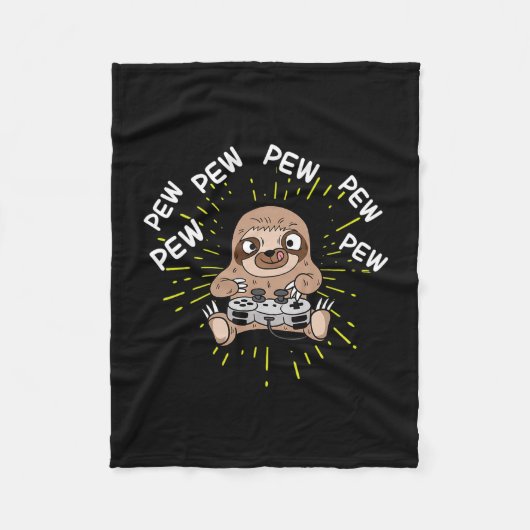 Pew Gamer Sloth Gaming Fleecedecke (Vorderseite)