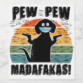 Pew Madafakas Pew Funny Dachshund Weinetikett (Einzelnes Label)