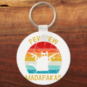 Pew Madafakas Pew Guns Funny Black Cat Retro Vinta Schlüsselanhänger (Vorderseite)