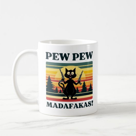 Pew Madafakas Tasse , lustige Katzenkaffee Tasse (Links)