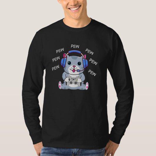 Pew Pew Cat Cat T-Shirt (Vorderseite)