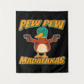 Pew Pew Duck | Duck Pattern Throw Blanket Wandteppich (Vorderseite)