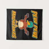 Pew Pew Duck | Duck Pattern Throw Blanket Wandteppich (Vorderseite (Horizontal))