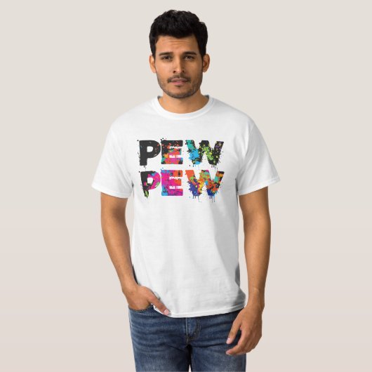 Pew Pew - Funny Paintball T-Shirt (Vorne ganz)