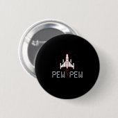 Pew Pew Gamer Retro 80er 90er Arcade-Spiele-Liebe Button (Vorne & Hinten)