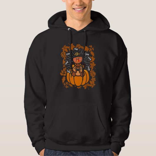 Pew Pew Gamer Video Gamer And Gaming Thanksgiving Hoodie (Vorderseite)