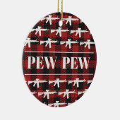 Pew Pew Gun Eigentümer Rechte AR-15 Weihnachtsfeie Keramik Ornament (Rechts)