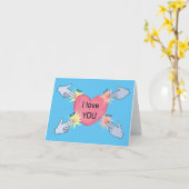 Pew Pew Hands Spiel Lover Einzigartiger Valentinst Karte (Gelbe Blume)