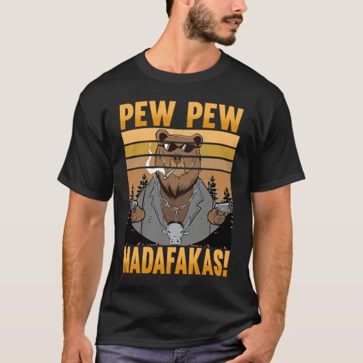 Pew Pew Madafakas Bär Verrückter Bär T-Shirt (Vorderseite)