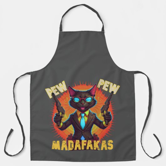 Pew Pew Madafakas Black Cat Schürze (Vorderseite)