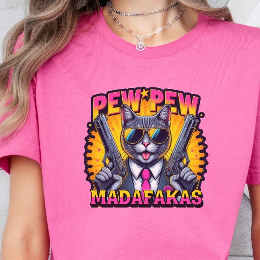 Pew Pew Madafakas Coole Katze mit Stil und Pistole Sweatshirt