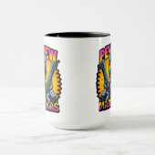 Pew Pew Madafakas Coole Katze mit Stil und Pistole Tasse (Zentrum)