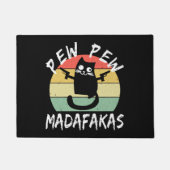 Pew Pew Madafakas Funny Cat Crazy Cat Fußmatte (Vorderseite)
