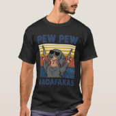 Pew Pew Madafakas Funny Sausage Dog Retro Style Da T-Shirt (Vorderseite)