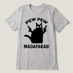 Pew Pew Madafakas Lustiges Minimalistisches Schwar Tri-Blend Shirt