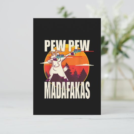 Pew Pew Madafakas Pew Madafakas Goat Dankeskarte (Stehend Vorderseite)