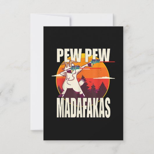 Pew Pew Madafakas Pew Madafakas Goat RSVP Karte (Vorderseite)