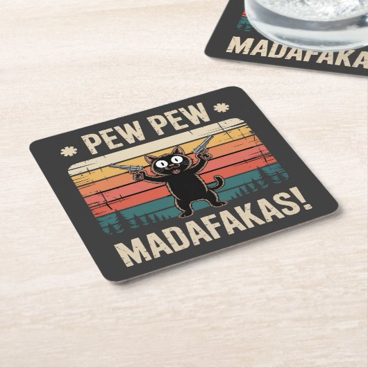 Pew Pew Mistkerle Rechteckiger Pappuntersetzer (angewinkelt)