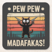 Pew Pew Mistkerle Rechteckiger Pappuntersetzer (Vorderseite)