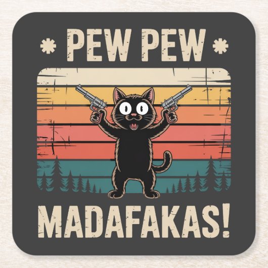 Pew Pew Mistkerle Rechteckiger Pappuntersetzer (Vorderseite)