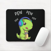 Pew Pew Pew Cute T-rex Dinosaur Video Gamer Gaming Mousepad (Mit Mouse)