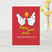 Pew Pew Pew glücklich Geburtstag für Sie lustig Karte (Gelbe Blume)
