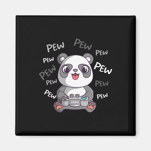Pew Pew Pew Niedlich Panda Video Gaming Gamer Magnet (Vorne)