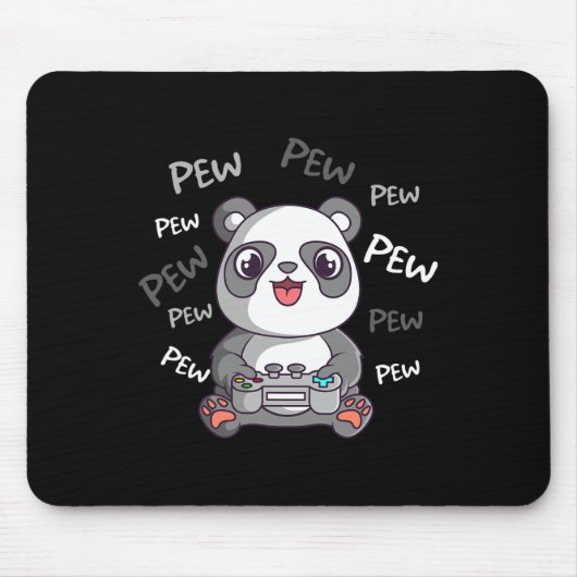 Pew Pew Pew Niedlich Panda Video Gaming Gamer Mousepad (Vorne)