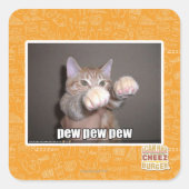 Pew Pew Quadratischer Aufkleber (Vorderseite)