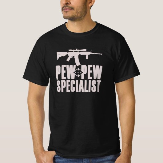 Pew Pew Specialist Airsoft/Paintball T-Shirt (Vorderseite)