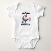 Pew Pew Unicorn Baby Bodysuit Strampler (Vorderseite)