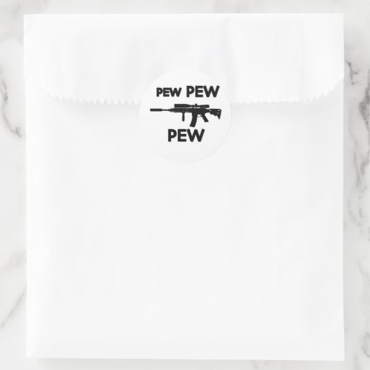 Pew Pisclowpistole Runder Aufkleber (Tasche)