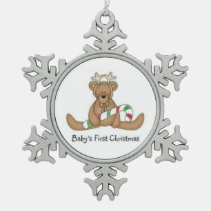 Peweter Snowflake Ornament/Babys Erste Weihnachtsz Schneeflocken Zinn-Ornament