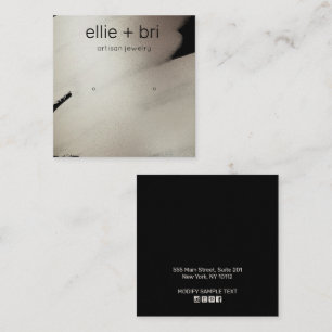 Pewter Black Watercolor Kraft Stube Earring Displa Quadratische Visitenkarte