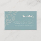 Pewter Blue Elegant Classic Damask Wedding Begleitkarte (Vorderseite)