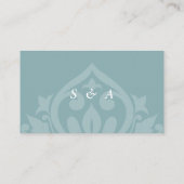 Pewter Blue Elegant Minimal Damask Hochzeit UAWG Begleitkarte (Rückseite)