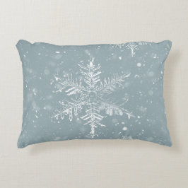 Pewter Blue Snowflake Winterkissen Dekokissen