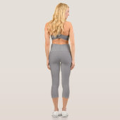 Pewter Gray Solid Color | Klassisches Elegant Capri Leggings (Rückseite)