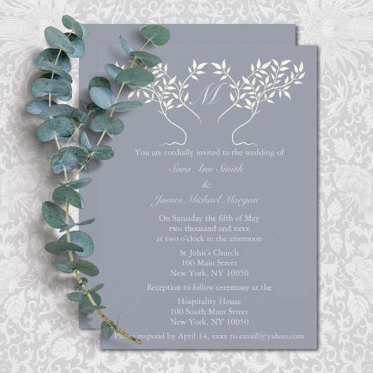 Pewter Gray Tree of Life Wedding Tischnummer