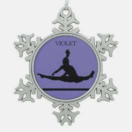 PEWTER GYMNASTICS SNOWFLAKE ORNAMENT. SCHNEEFLOCKEN Zinn-Ornament