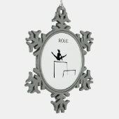 PEWTER GYMNASTICS SNOWFLAKE ORNAMENT. SCHNEEFLOCKEN Zinn-Ornament (Links)