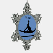 PEWTER GYMNASTICS SNOWFLAKE ORNAMENT. SCHNEEFLOCKEN Zinn-Ornament (Links)