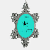 PEWTER GYMNASTICS SNOWFLAKE ORNAMENT. SCHNEEFLOCKEN Zinn-Ornament (Links)