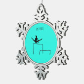 PEWTER GYMNASTICS SNOWFLAKE ORNAMENT. SCHNEEFLOCKEN Zinn-Ornament (Rechts)