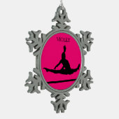 PEWTER GYMNASTIK SNOWFLAKE ORNAMENT. SCHNEEFLOCKEN Zinn-Ornament (Links)