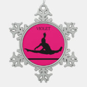 PEWTER GYMNASTIK SNOWFLAKE ORNAMENT. SCHNEEFLOCKEN Zinn-Ornament (Vorderseite)