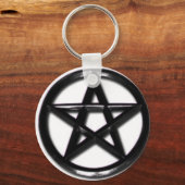 Pewter Pentagramm Pagan Schlüsselanhänger (Vorderseite)
