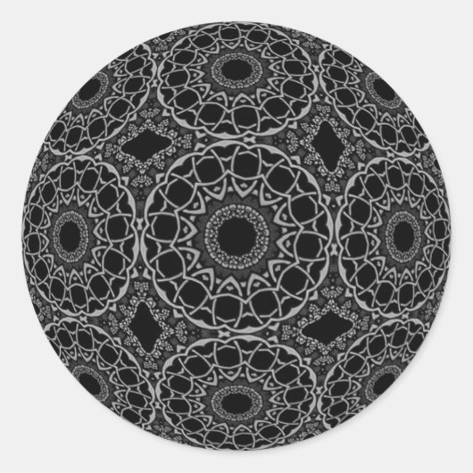 Pewter Perfektion Verziert Runder Aufkleber (Vorderseite)